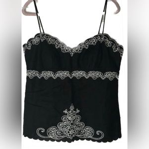 🌸Vintage Women’s Jessica Howard Embroidered Sweetheart sleeveless dressy tank